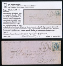 1863 ITALIA REGNO 15 C