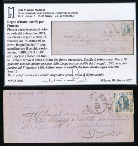 1863 italia regno c - 15,