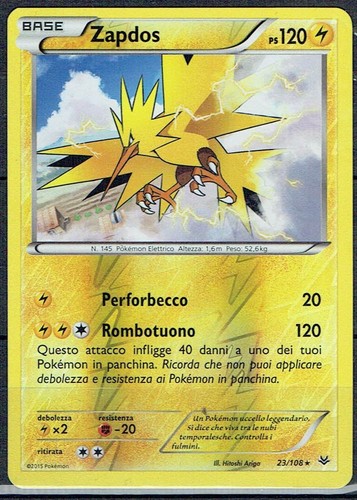 Carta pokemon zapdos 108 - pokemon, n.23-108