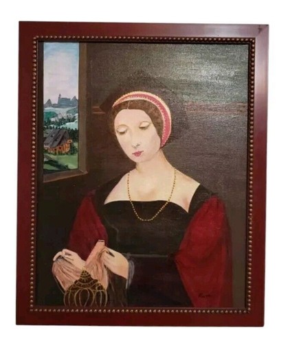 Dipinto olio donna mezza