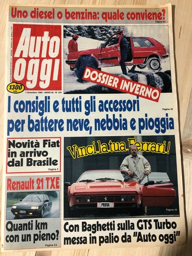 Rivista auto oggi 1988 - rivista,