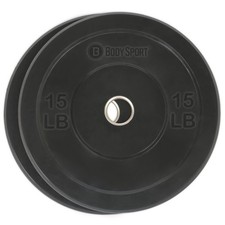 Body Sport Bumper Weight Plates for Training (2-Pack) - Impact Absorbing