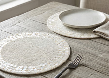 Set di 6 tovagliette bianche