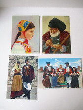 4 Cartoline Costumi Sardi