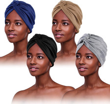 4 Pezzi Turbante Chemioterapia, Foulard per Capelli, Bandane, Fascia Capelli Don