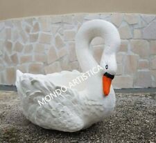 CIGNO STATUA VASO PORTAFIORI DA GIARDINO PER ESTERNO IN CEMENTO MARMO PIETRA