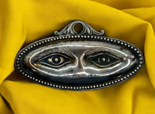 Ex voto vintage occhi lamina sacro tattoo vintage cesellatura ottone 8 x4,3 cm