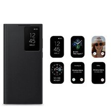 Custodia Smart OEM Window View Flip Cover Samsung Galaxy S24 S23 Ultra Pelle Slot