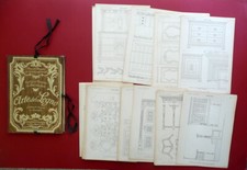 Arte del Legno Cartella 70 Tavole in Litografia Torino Primo '900 Vacchetta