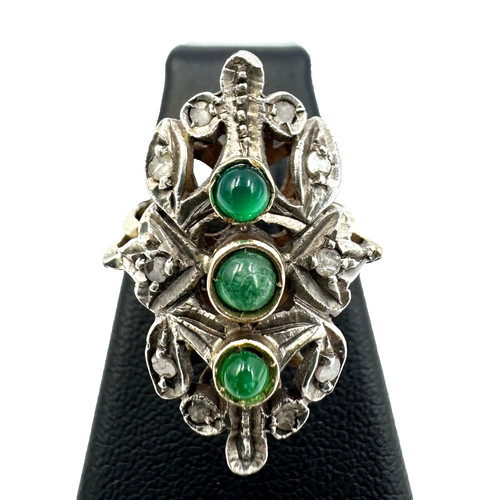 Anello antico con smeraldi - , e