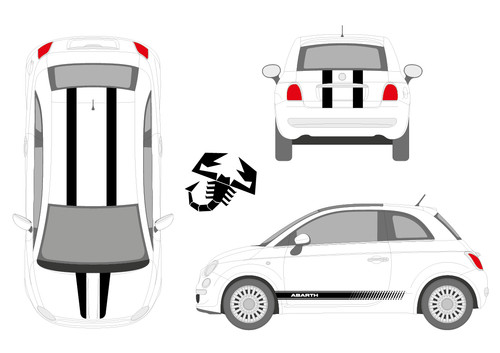 Kit fasce adesive abarth 695 - kit,