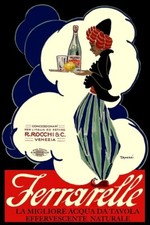 Poster Manifesto Locandina Pubblicità Acqua Minerale Ferrarelle Stampa 32x47 Cm.