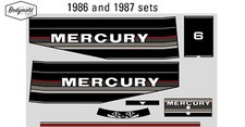 Set decalcomanie fuoribordo Mercury 1986 - 1987 6 CV