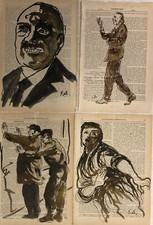  4 Disegni a  china e pastello