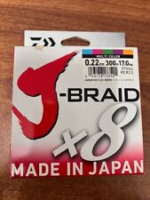 TRECCIATO PESCA 8 FILI J-BRAID X8 DAIWA 300mt 0,22mm, 17 kg  multicolor