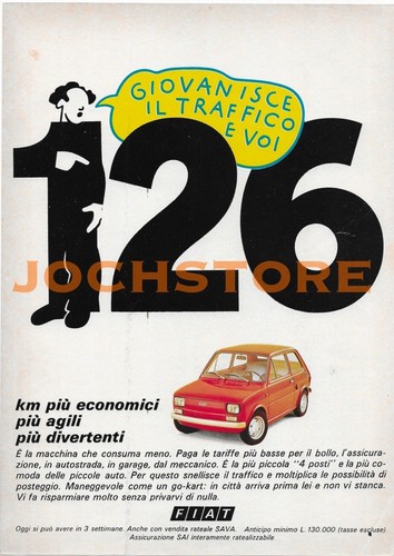 Pubblicità fiat 126 anno 1974 - anno,