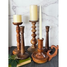 Candelabri vintage in legno