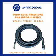 TUBO PER IDROPULITRICE ALTA PRESSIONE 5/16 NERO 400 BAR ACQUA CALDA E FREDDA