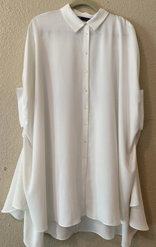 Zara camicia bianca oversize - camicia,