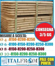 Pali in Legno di Pino Palo Tornito Impregnato Trattato X Recinzione Staccionata