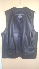 Gilet uomo pelle vera - vera, nero