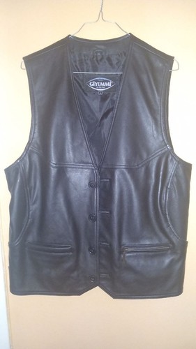 Gilet uomo pelle vera - nero, tg