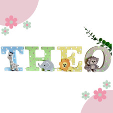 Decorazione asilo giungla safari - lettere legno bambino - insegna cameretta personalizzata