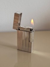 S.T. DUPONT L1 - Accendino a gas - Modello grande - Placcato argento