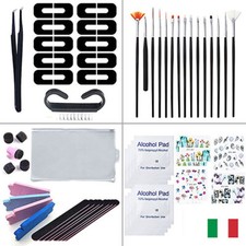 KIT RICOSTRUZIONE UNGHIE COMPLETO NAIL ART gel UV PROFESSIONAL NAILS KIT 57pz
