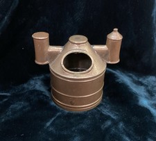 Bussola Nautica In Ottone, Vecchio Modellino Con Vetro E Lampadina. Raro