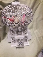 Antica gabbia per uccelli metallo e legno