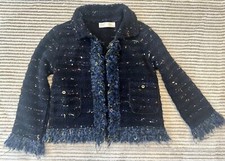 Zara blazer tweed blu navy