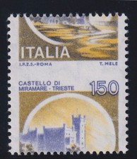 1980 ITALIA "CASTELLI" LIRE 150 MNH CERTIFICATO DIENA