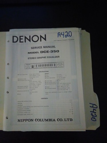 Denon dce 350 manuale - denon,