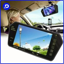 MONITOR AUTO SPECCHIETTO RETROVISORE LCD TOUCH SCREEN DA 7" BLUETOOTH MP5 MP3