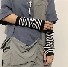 Guanti senza dita con maniche lunghe Colore Bianco e Nero a righe Tg. Unica