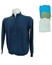 Cardigan Maglione Uomo 100% COTONE LEGGERO PRIMAVERA ESTATE Zip Pullover Maglia