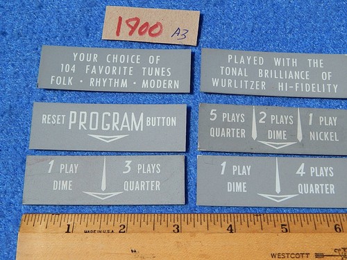 Wurlitzer 1900 inserti - wurlitzer,