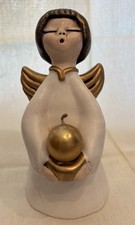 THUN NATALE ANGELO BIANCO CON CANDELA DORATA fuori produzione NO BOX RARO  20 cm