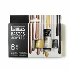 Liquitex Basics set vernice acrilica metallici e iridescenti 6 x 22 ml