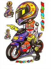 Vale 46 Adesivo Foglio Tuta Officina Moto Honda Dainese Gas Power Elaborazione