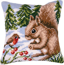 Kit Cuscino Punto Croce Conigli Delle Nevi Set Ricamo Principianti Cuscini Gobel