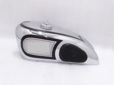 Serbatoio carburante Norton International Manx verniciato argento e cromato + tappo + ginocchiera