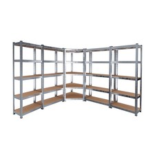 Sistema di 5 scaffali metallo MDF per magazzini 875 kg di carico a scaffalatura