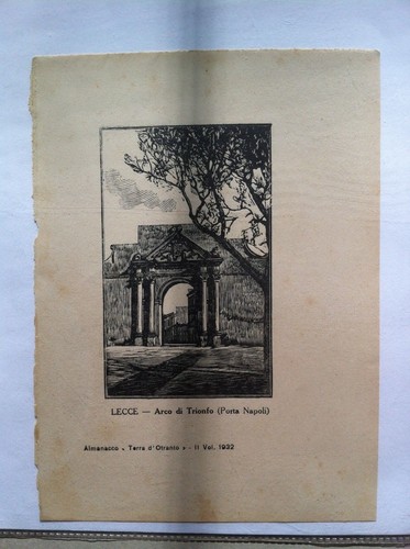 Porta napoli lecce 1932 - napoli,