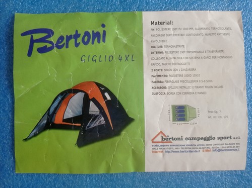 Tenda campeggio bertoni giglio - tenda,