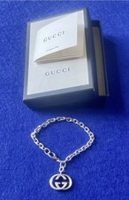 Gucci Bracciale Con Ciondolo In Argento Massicciò 925 Unisex,Full Set,Originale.