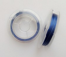 10mt /rotolo  filo in acciaio rivestito di Nylon 0.45mm colore blu  bigiotteria
