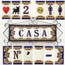 Letras números azulejo - letras, y