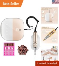 Trapano Elettrico per Unghie ad Alte Prestazioni con LCD e 6 Punte da Trapano - Design Rosa Carino